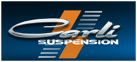 A blue and orange logo for ford suspension.