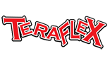 A black background with red lettering that says teraflex.